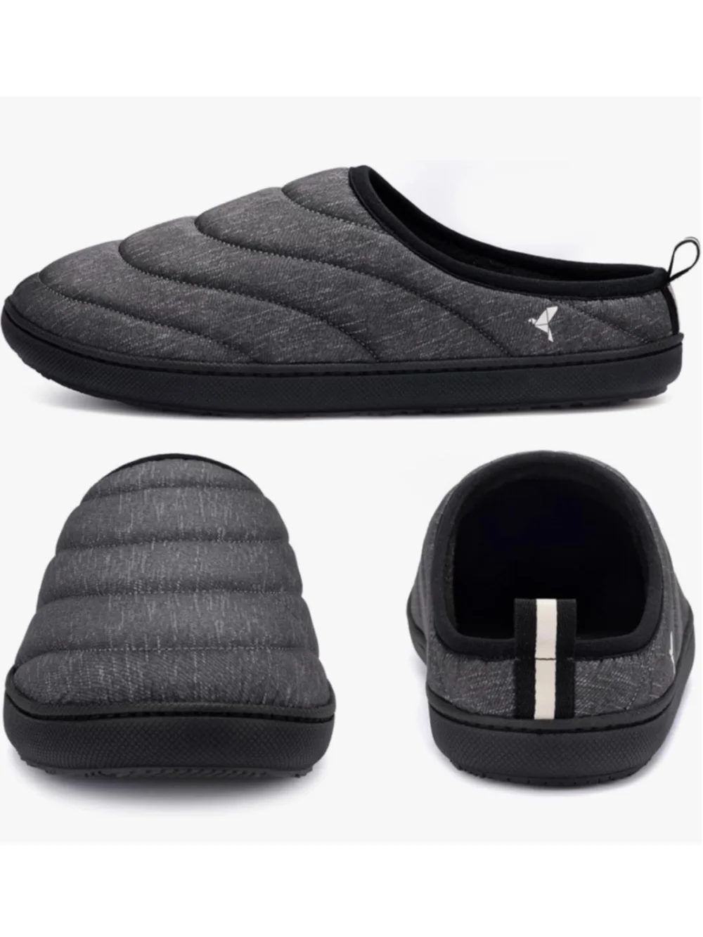 NEW RockDove Men Trail-Therm Quilted Memory Foam Slippers Anti Slip Rubber 13/14